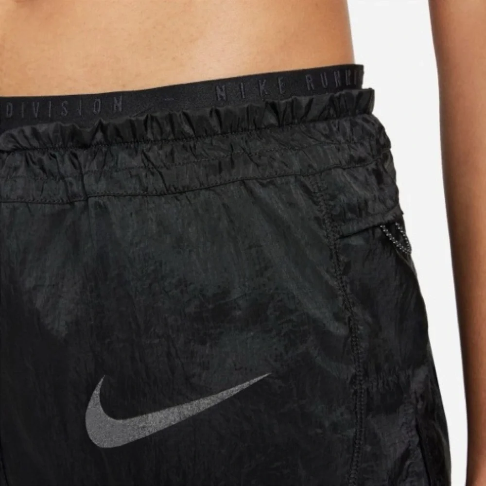 Nike Women's Black Athletic Shorts with Gray Swoosh - Picture 3 of 7